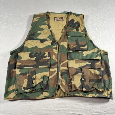 Greatland Hunting Vest Mens XL Multi Camo Duck Fowl Shooting Utility Full Zip - Image 1 of 4