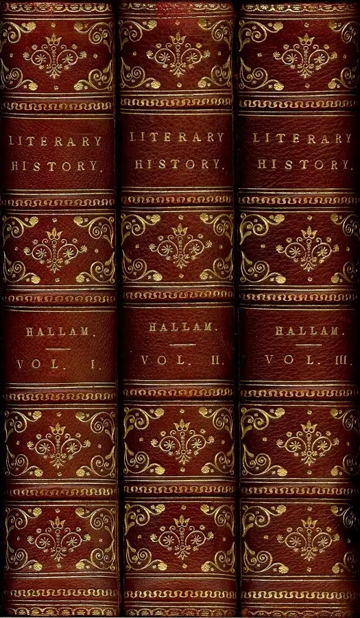 Hallam's Introduction to the Literature of Europe [1873][Fine Binding by J. Low] - Image 1 of 1