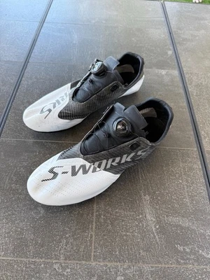 9.5 Specialized S-Works EXOS Zapatos de Ciclismo de Carretera 43 BOA Blanco Gris Negro Foto 1 de 4
