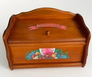 Vtg Large Wooden Farmhouse Bread Box Storage Bin Loft Top Hand Crafted Shaker - Picture 1 of 18