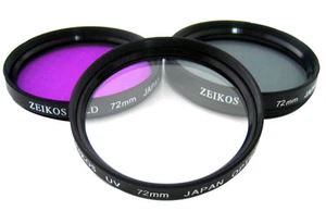 Kit de filtro de vidrio delgado Zeikos 72 mm Pro UV / CPL/CALENTAMIENTO ZE-FLK72 envío mundial gratuito - Imagen 1 de 1