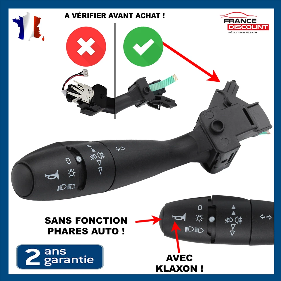 Palanca interruptor de Dirección Peugeot 206 207 307 1007 con claxon 96477533xt