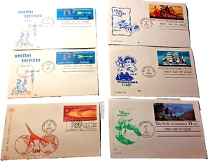 Lote de 6 postales de la IED de 1966-1987 nunca enviadas por correo - Imagen 1 de 8