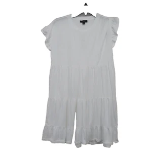 J. CREW Factory Plain White Swingy Tiered Jersey Shirt Dress Size US XS - Bild 1 von 8