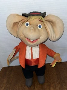 "Muñeco de peluche Gigio Mouse topo fieltro 12"" vintage años 60 RARO ENCONTRAR 1er lugar cinta L" - Imagen 1 de 10