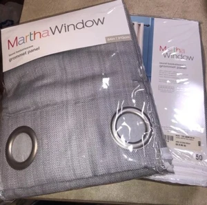 Pair MARTHA WINDOW Grommet Panel 50” X 84" Gray Storm Front - Picture 1 of 6