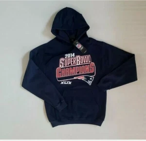 Women's 2014 NE Patriots Superbowl XLIX Champion Hooded Sweatshirt Navy Blue B5 - Picture 1 of 4
