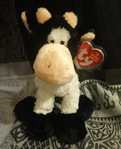 Ty Beanie Babies - Mooosly - Vaca blanca y negra con etiquetas y protector - 9d* - Imagen 1 de 6