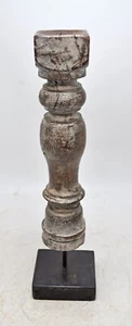 Antiguo candelabro de madera con patas de Paga original tallado a mano - Imagen 1 de 7