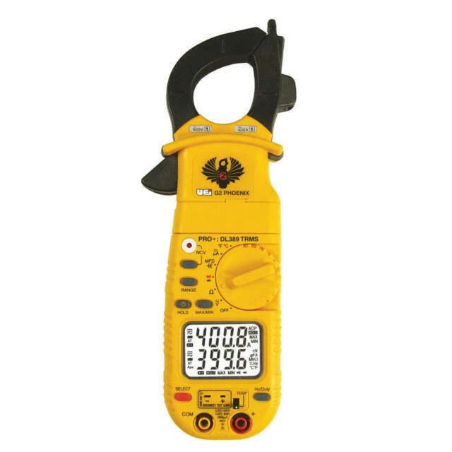 UEi DL389B TRMS Dual Display Clamp Meter - Yellow