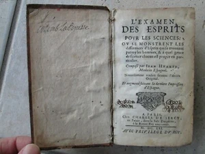 HUARTE : L'EXAMEN DES ESPRITS pour les sciences, 1661. - Picture 1 of 14