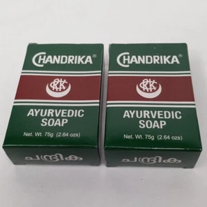 2 Bars Chandrika Ayurvedic Herbal Vegetable Oil Soap -Animal Fat Free 2.64 Oz  - Picture 1 of 4