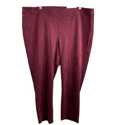 Chico's Women's Red Solid Velvet  Cropped Slim Fit Jegging Pants Size 4/XXL - Image 1 of 4