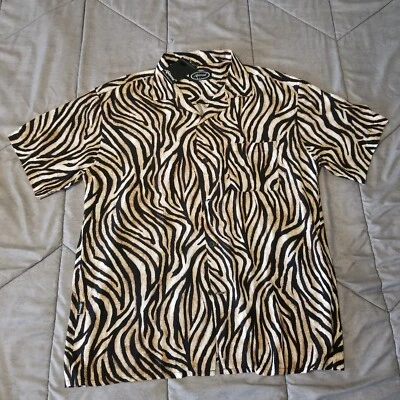 NEW Ahimsa Bali Shirt Mens Large Button Up Short Sleeve 100% Rayon Hand Made NWT - Image 1 of 4