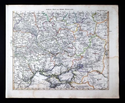 Mapa Stieler 1845 Ucrania Polonia Crimea Kiev Odessa Sebastopol Mar Negro Rusia Foto 1 de 4