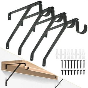 Adjustable Closet Shelf & Rod Brackets Heavy Duty Closet Rod Bracket for 3/4"... - Picture 1 of 7