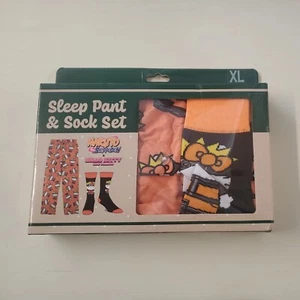 Hello Kitty Naruto Pajama Pant Socks Set Bioworld Orange Adults Size XL New - Picture 1 of 12