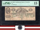 T-43 1862 $2 Confederate Currency Civil War Bill Pmg 15 62266