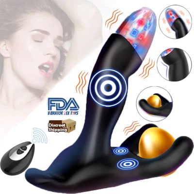 Thrusting Anal Butt Plug Dildo Vibrator Prostate Massager Sex Toys for Men Women - Image 1 of 4