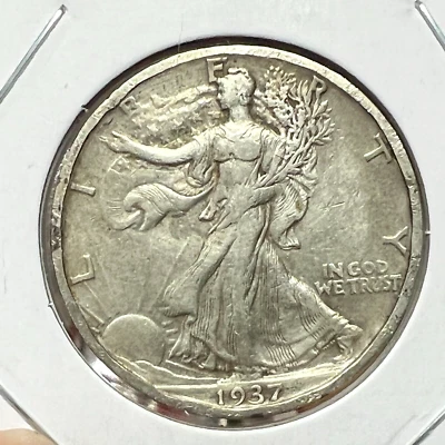 1937  SILVER WALKING LIBERTY HALF DOLLAR NICE COIN - Image 1 of 2