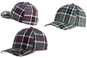 Flexfit Yupoong Check Hat Baseball Cap Camo Cap Peaked Cap Unisex S M L XL - Picture 1 of 2