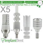 5pcs Dental Prosthetics Kit Internal Hex 2.42mm Abut ment Analog Healing Cap