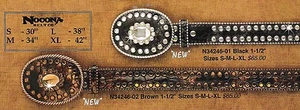 BIG Crystal Buckle ~ WESTERN BELT~ Rhinstone/ MOC CROC Leather Crocodile 81 - Picture 1 of 3