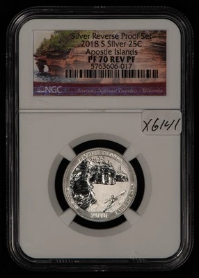 2018-S 25c ATB Apostle Islands Silver Quarter Proof - NGC PF 70 REV PF - X6141 - Image 1 of 4