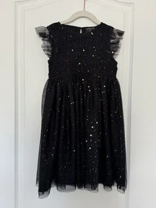 CREWCUTS Star Flatterärmel Kleid mit Metallicfolie, Gr. 6, schwarz - Bild 1 von 8