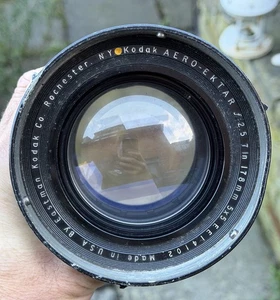 Kodak 7 inch 178 mm Aero-Ektar f2.5 5 x 5 Lens & mount - Working For Parts READ - Picture 1 of 16