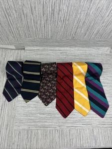 Lote de 6 corbatas geométricas Brooks Brothers 346 para hombre 100 % seda hechas en EE. UU. - Imagen 1 de 9