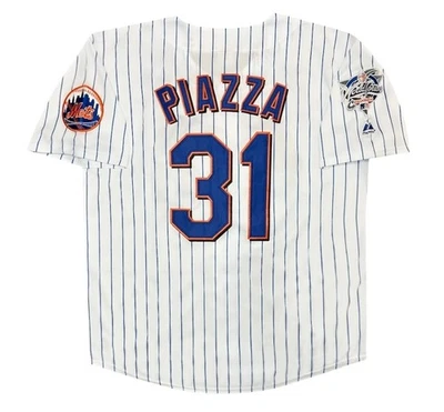 Mike Piazza New York Mets 2000 World Series Home White Jersey Men’s Large - Image 1 of 3