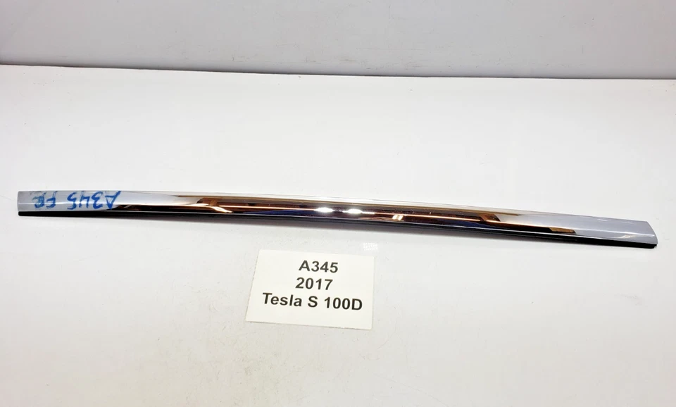 ✅ 2012-2020 OEM Tesla Modelo S Pasajero Delantero Derecho Exterior Cromo Cinturón Moldura Foto 1 de 4