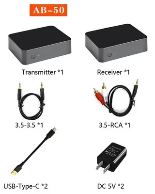 AB-50 UHF Band Wireless Stereo Hifi Audio Transmitter Receiver Music Transceiver - Bild 1 von 4