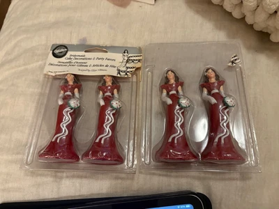 Paquete de 2 juegos de decoración de pasteles Wilton 1991 de colección decoración fiesta boda rojo Foto 1 de 2