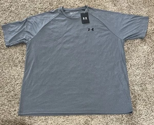NWT 2XL Men's Under Armour 2.0 Velocity Short Sleeve T Shirt ~ Gray - Picture 1 of 5