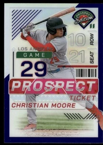 2024 Panini Prospect Edition CHRISTIAN MOORE PROSPECT BOLETO HOLO PÚRPURA/99 - Imagen 1 de 2