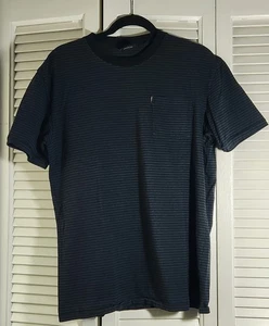 Superdry Gray Striped Short Sleeve Tee Medium Chest Pocket Single Stitch - Picture 1 of 4