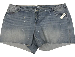 Old Navy Jeans Shorts Womens Size 24 Plus Cut Off Bleach Raw Hem Boho Hippie New - Picture 1 of 12