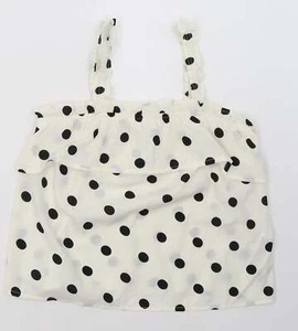 Primark Girls White Polka Dot Polyester blend Tank Size 9-10 Years P - Picture 1 of 12