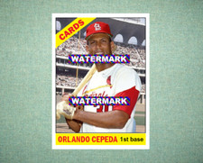 Orlando Cepeda St Louis Cardinals 1966 Style Custom Baseball Art Card