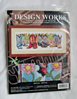 Design Works / Joan Elliott "Botas Vaqueras" Kit Punto de Cruz Contado Foto 1 de 4