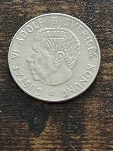 1973 Sweden 1 Krona Copper-Nickel Clad Copper Coin King Gustaf VI Adolf TK7620* - Picture 1 of 3