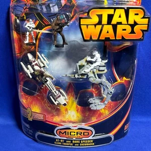 AT-RT & BARC SPEEDER - Star Wars MICRO MACHINES Vehicles & Figures CHEWBACCA - Picture 1 of 7