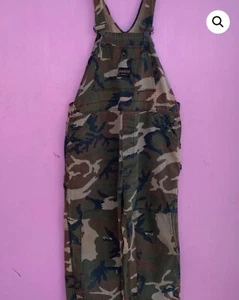 VTG 90s Men's Winchester Woodland Camouflage Hunting Double Knee Overalls 32x30 - Picture 1 of 1