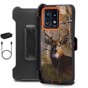 For Motorola Edge 2023 Defender Case Cover with Holster Belt Clip + Fast Charger - Picture 1 of 114