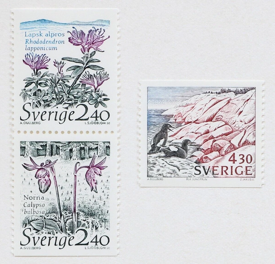 Suecia conjunto de 3 estampillas 1989 Scott #1762-4 MNH Sverige Foto 1 de 1