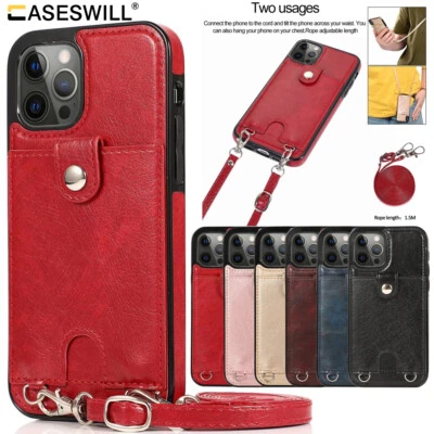 For iPhone 14 Plus 13 12 Mini 11 Pro X XS Max XR Card Holder Leather Case Cover - Image 1 of 4