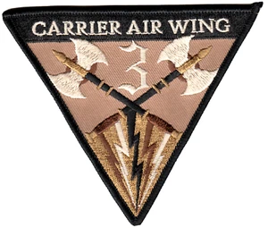 CARRIER AIR WING THREE DESERT BATTLE AXE CHEST PATCH - Picture 1 of 1
