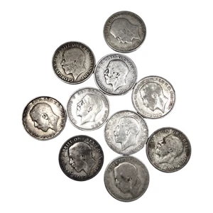 Royaume-Uni 1 Florin argent George V LOT 10 monnaies diverses KM817 / 817a / 834 - Foto 1 di 2